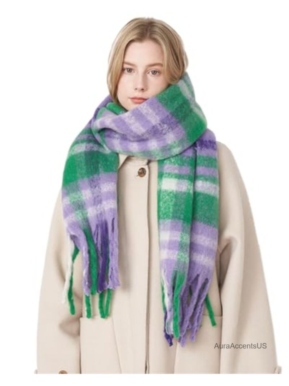 Oversized Winter Scarf for Women Warm Thick Chunky Blanket Shawl Wrap